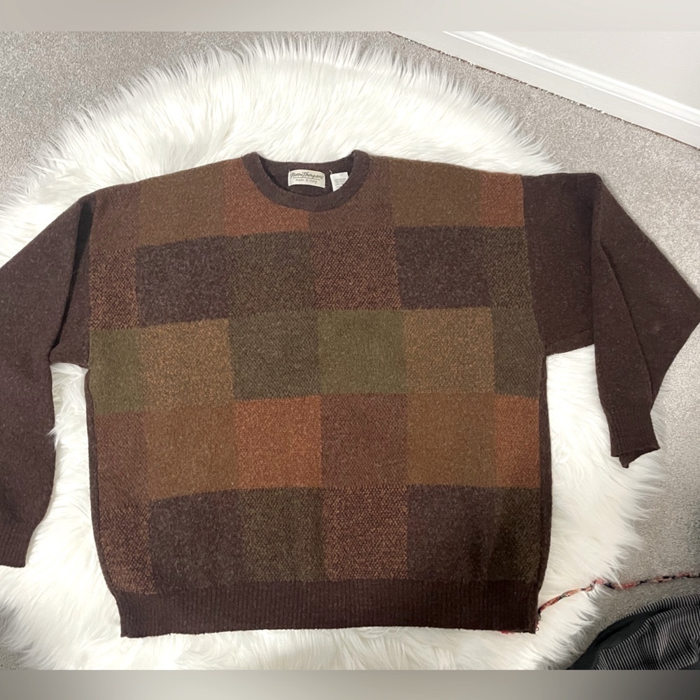 Checkered Norm Thompson Vintage Sweater LG